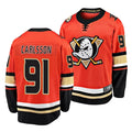 A.Ducks #91 Leo Carlsson Player Orange Home Game Hockey Jerseys