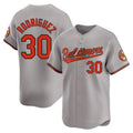B.Orioles #30 Grayson Rodriguez Player Gray Limited Home Game Baseball Jerseys
