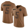 D.Lions #5 David Montgomery Player Brown Salute To Service Limited Football Jerseys