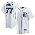 D.Tigers #77 Andy Ib隆搂隆茅?ez Player White Home Replica Baseball Jerseys